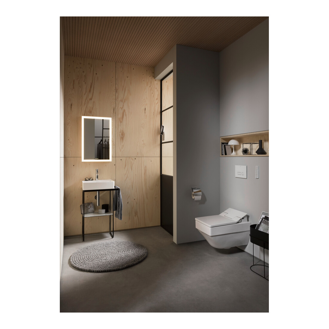 Duravit Metallkonsole DuraSquare 51,6x33cm, bodenstehend, schwarz matt