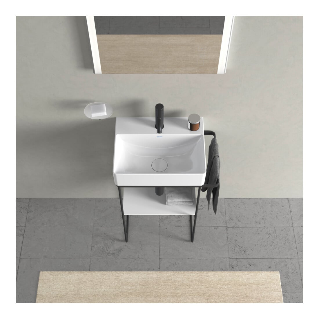 Duravit Metallkonsole DuraSquare 51,6x33cm, bodenstehend, schwarz matt