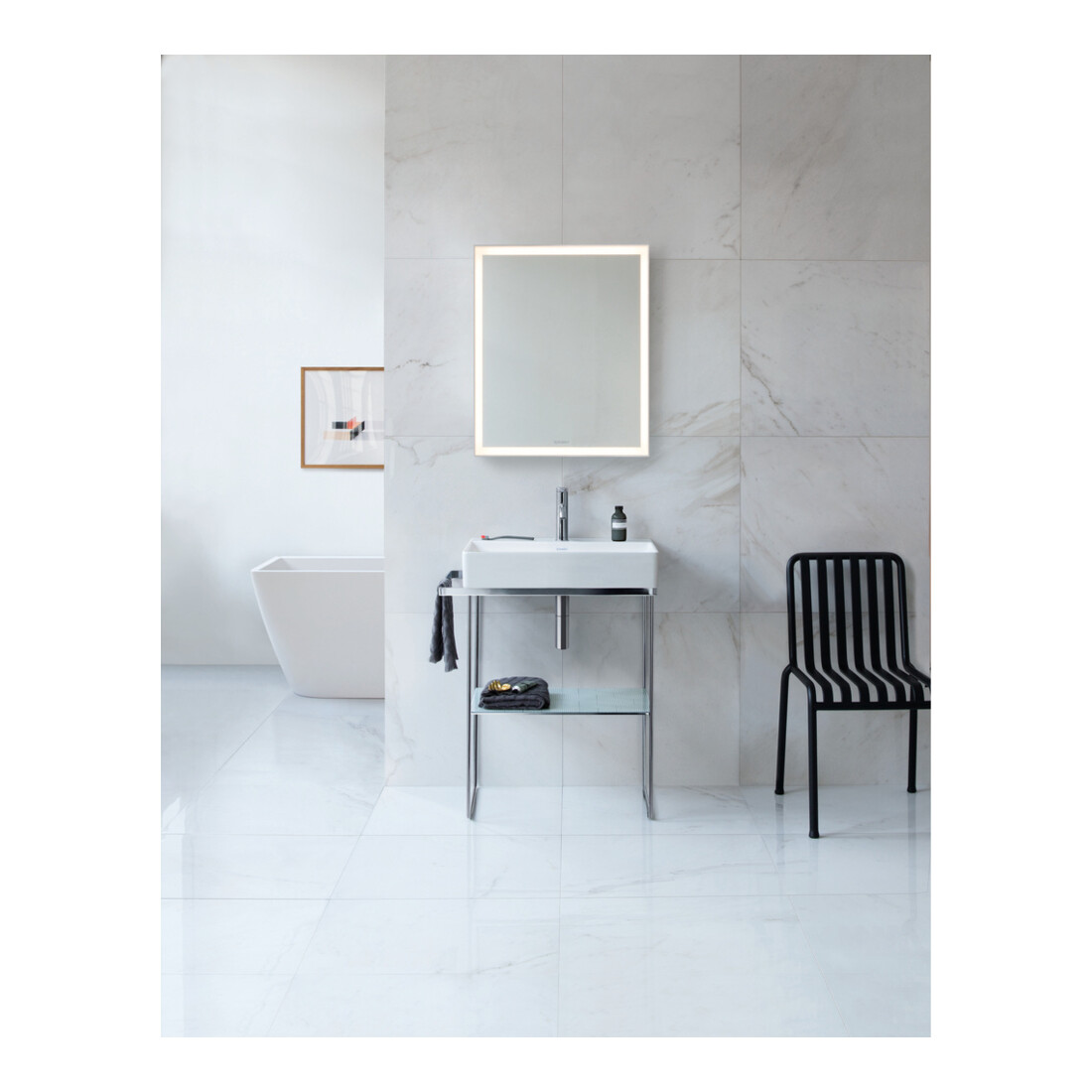 Duravit Metallkonsole DuraSquare 56,5x45cm, bodenstehend, chrom
