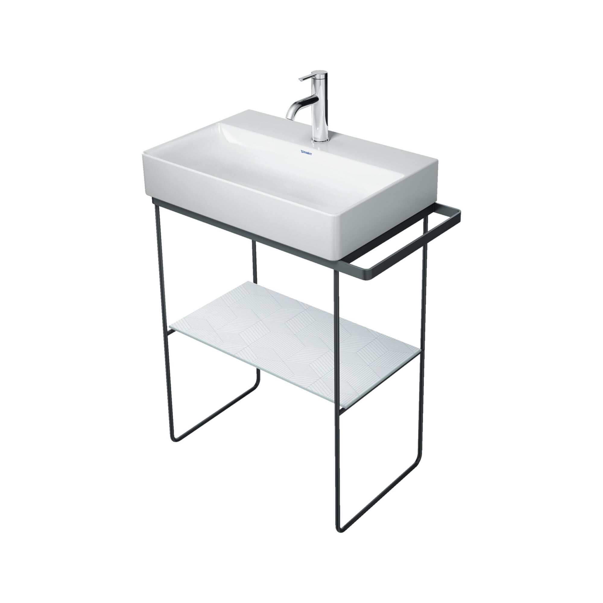 Duravit Metallkonsole DuraSquare 66,5x38cm, bodenstehend, schwarz matt