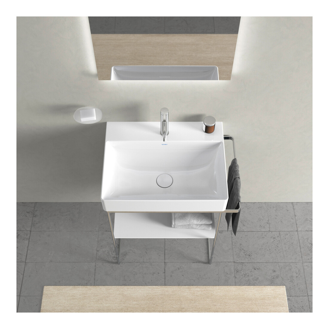 Duravit Metallkonsole DuraSquare 66,5x45cm, bodenstehend, chrom