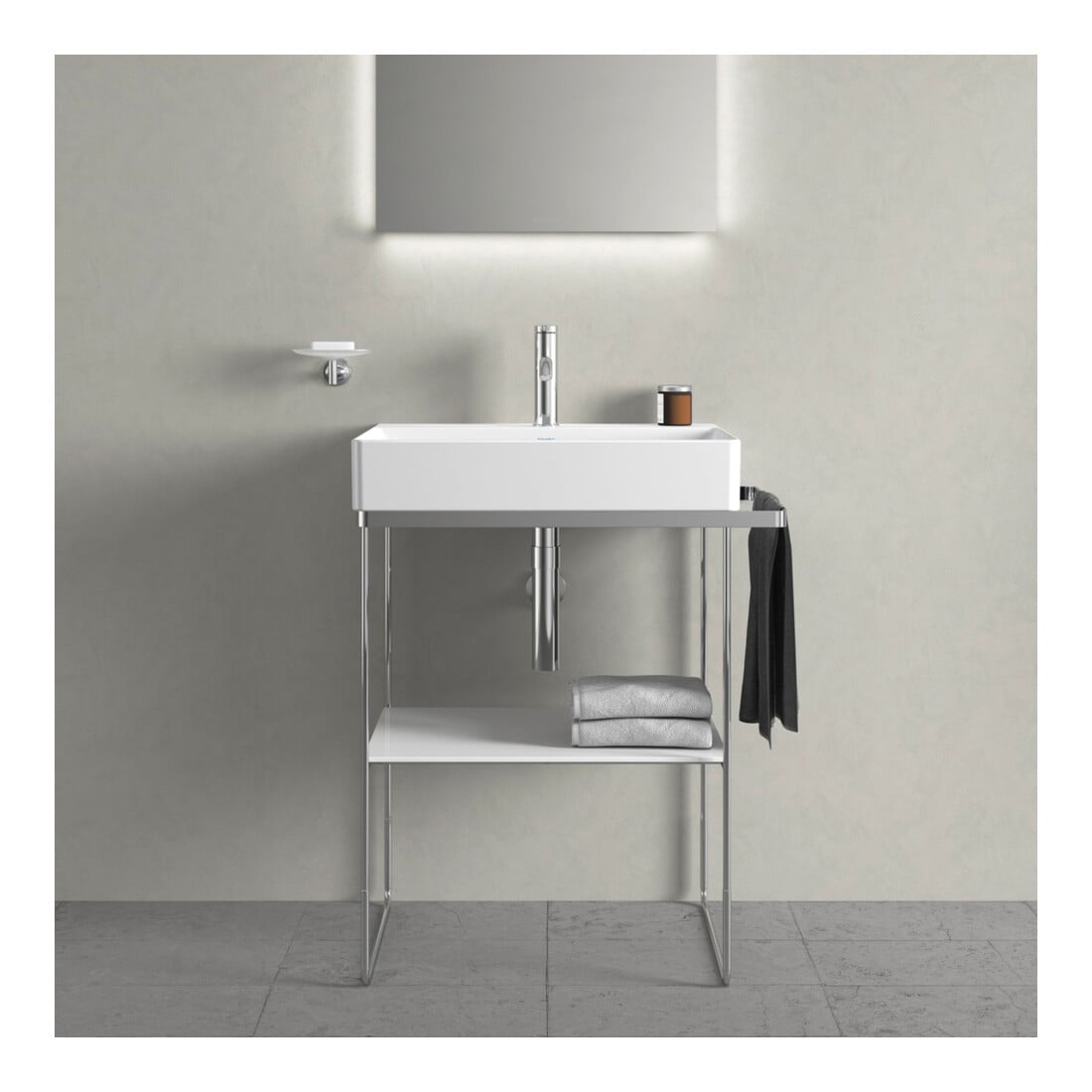Duravit Metallkonsole DuraSquare 66,5x45cm, bodenstehend, chrom