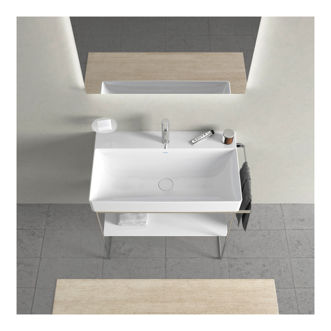 Duravit Metallkonsole DuraSquare 86,5x45cm, bodenstehend, chrom
