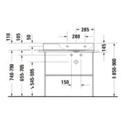 Duravit Metallkonsole DuraSquare 86,5x45cm, bodenstehend, schwarz matt-5