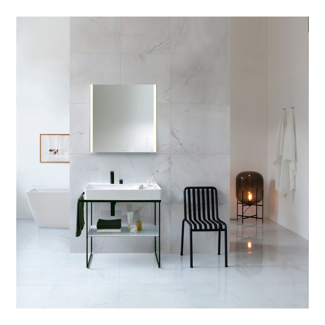 Duravit Metallkonsole DuraSquare 86,5x45cm, bodenstehend, schwarz matt