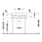 Duravit Metallkonsole Happy D.2 62, 3x49,1cm, f 231865, verst +5cm, chr-4