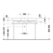 Duravit Metallkonsole Happy D.2 97,3x49,1cm, f 231810, verst +5cm, chr-4