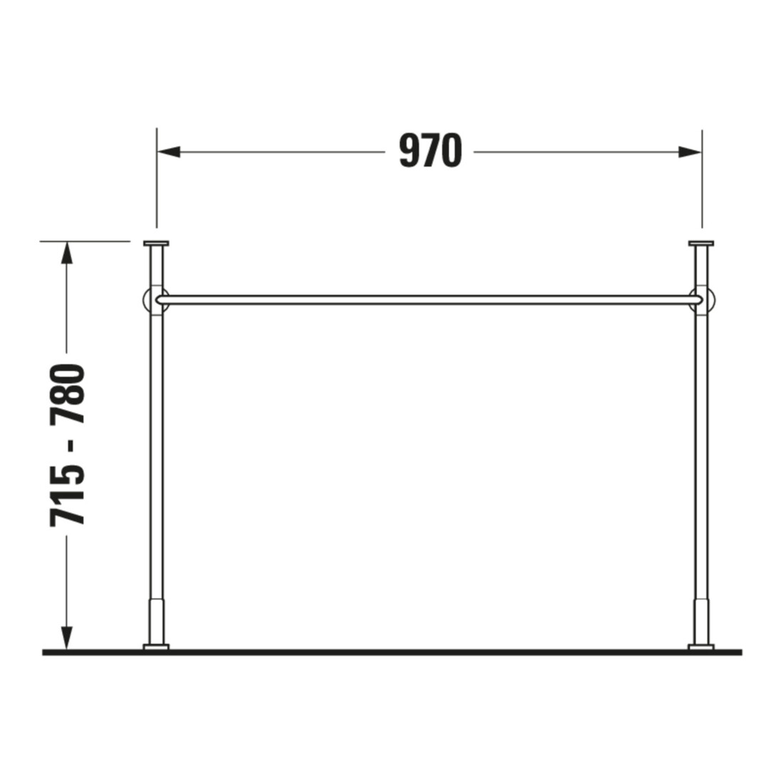 Duravit Metallkonsole Vero f MWT 032910, höhenverst. +6,5cm, chr