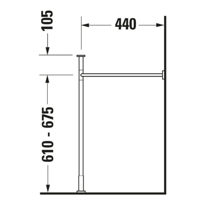 Duravit Metallkonsole Vero f MWT 032910, höhenverst. +6,5cm, chr