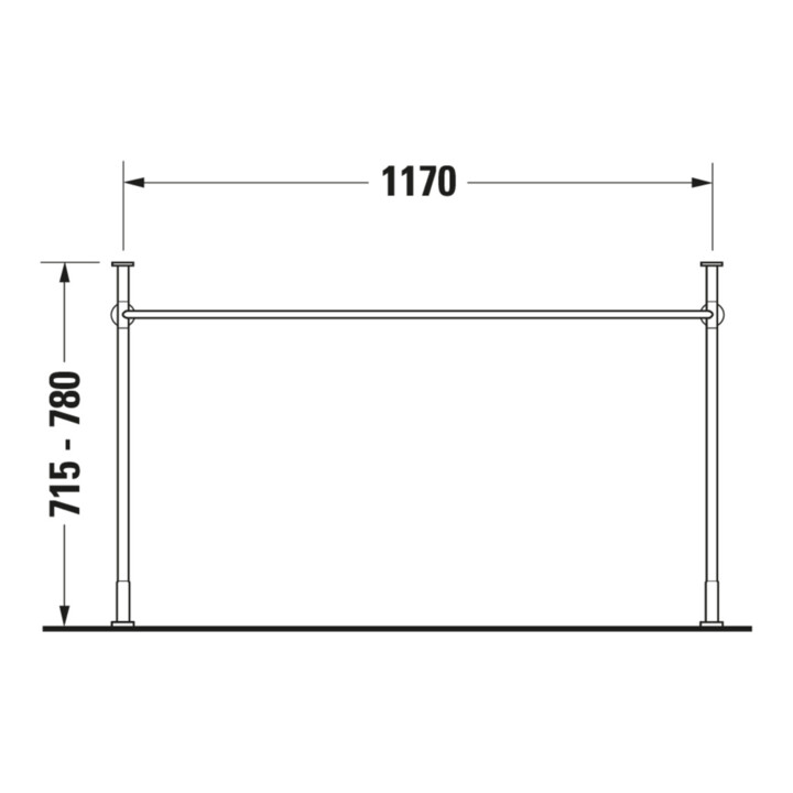 Duravit Metallkonsole Vero f MWT 032912, höhenverst. +6,5cm, chr