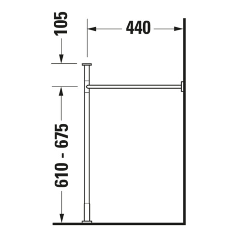Duravit Metallkonsole Vero f MWT 032912, höhenverst. +6,5cm, chr