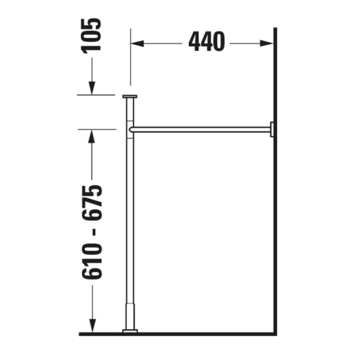 Duravit Metallkonsole Vero f MWT 032912, höhenverst. +6,5cm, chr