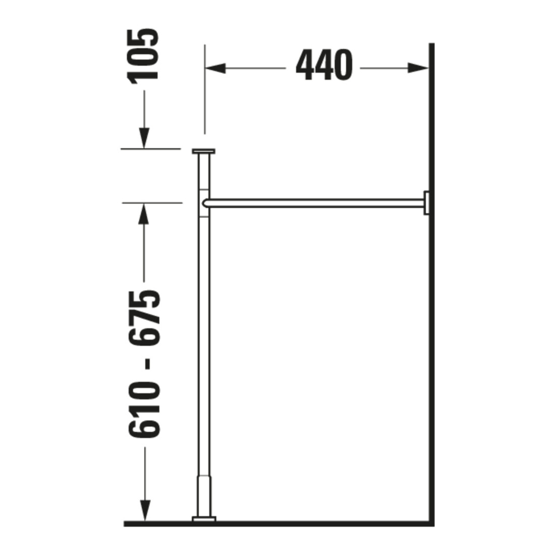 Duravit Metallkonsole Vero f MWT 032912, höhenverst. +6,5cm, chr