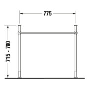 Duravit Metallkonsole Vero f MWT 032985, höhenverst. +6,5cm, chr-4
