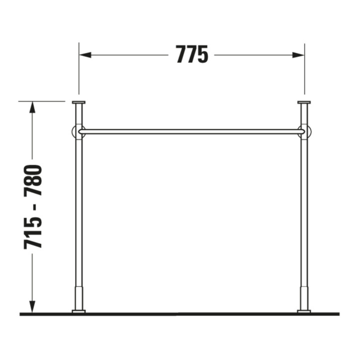 Duravit Metallkonsole Vero f MWT 032985, höhenverst. +6,5cm, chr