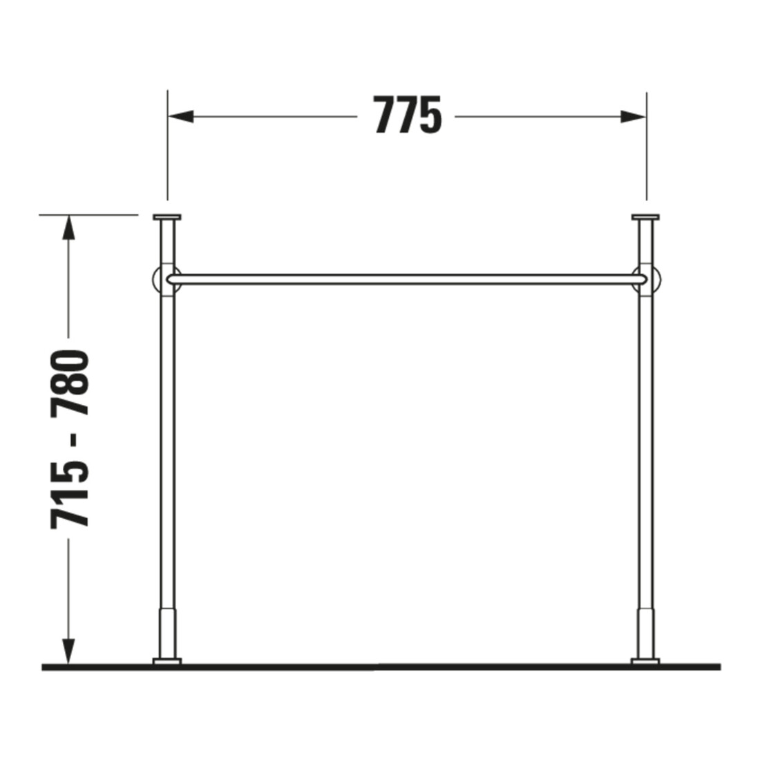 Duravit Metallkonsole Vero f MWT 032985, höhenverst. +6,5cm, chr