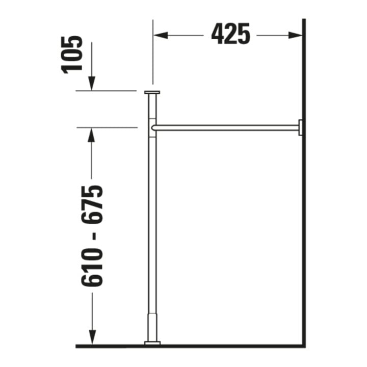 Duravit Metallkonsole Vero verst +5cm, chr, z WT 045410, 235010