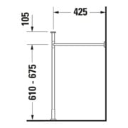 Duravit Metallkonsole Vero verst +5cm, chr, z WT 045412, 235012-5