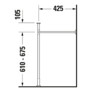 Duravit Metallkonsole Vero verst +5cm, chr, z WT 045450, 235050-4