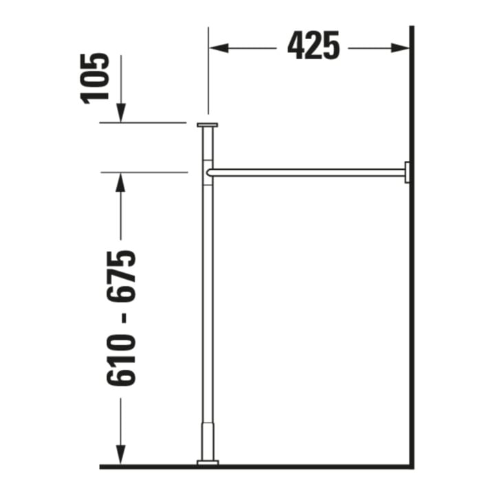 Duravit Metallkonsole Vero verst +5cm, chr, z WT 045450, 235050