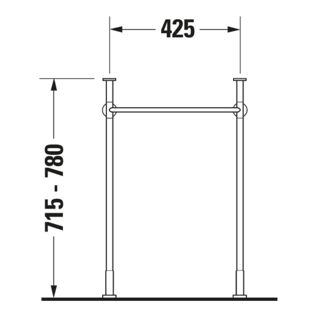 Duravit Metallkonsole Vero verst +5cm, chr, z WT 045450, 235050