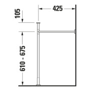 Duravit Metallkonsole Vero verst +5cm, chr, z WT 045470, 235060-4