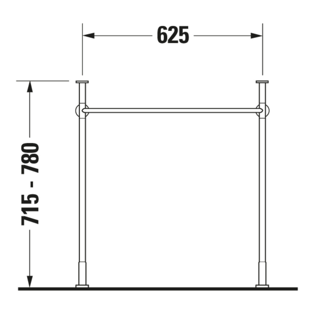 Duravit Metallkonsole Vero verst +5cm, chr, z WT 045470, 235060