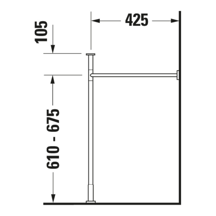 Duravit Metallkonsole Vero verst +5cm, chr, z WT 045480, 235080