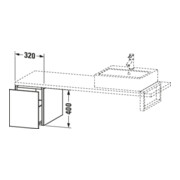 Duravit Meuble bas L-Cube 32x54,7 cm, avec console, 1 tiroir-4