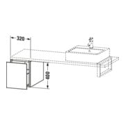 Duravit Meuble bas L-Cube 32x54,7 cm, chêne foncé, pour console, 1 tiroir-4