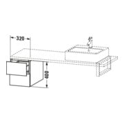 Duravit Meuble bas L-Cube 32x54,7 cm, marbre œuf, pour console, 2 tiroirs-4