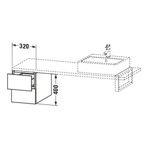 Duravit Meuble bas L-Cube 32x54,7 cm, sans console, 2 tiroirs