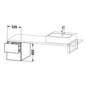 Duravit Meuble bas L-Cube 32x54,7 cm, sans console, 2 tiroirs-3