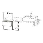 Duravit Meuble bas L-Cube 42x54,7 cm, blanc mat, 2 tiroirs-3