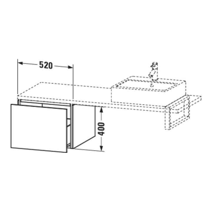 Duravit Meuble bas L-Cube 52x54,7 cm, 1 tiroir, sans console