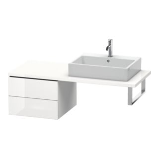 Duravit Meuble bas L-Cube 52x54,7 cm, blanc brillant, 2 tiroirs