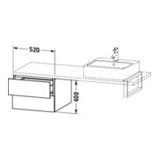 Duravit Meuble bas L-Cube 52x54,7 cm, blanc brillant, 2 tiroirs-4