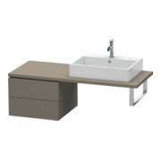 Duravit Meuble bas L-Cube 52x54,7 cm, gris mat, 2 tiroirs