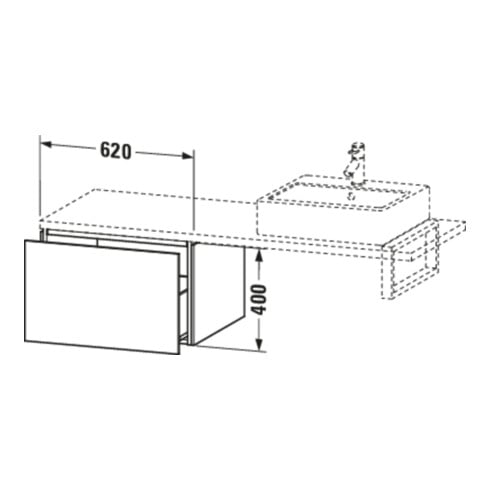 Duravit Meuble bas L-Cube 62x54,7 cm, blanc brillant, 1 tiroir