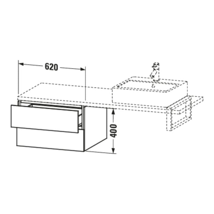 Duravit Meuble bas L-Cube 62x54,7 cm, blanc mat, 2 tiroirs