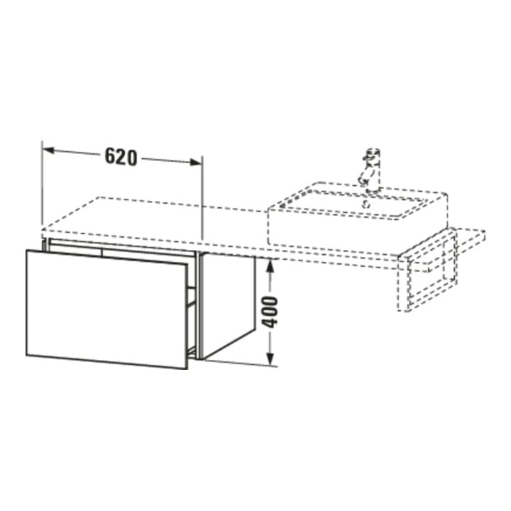 Duravit Meuble bas L-Cube 62x54,7 cm, blanc mat, pour console, 1 tiroir