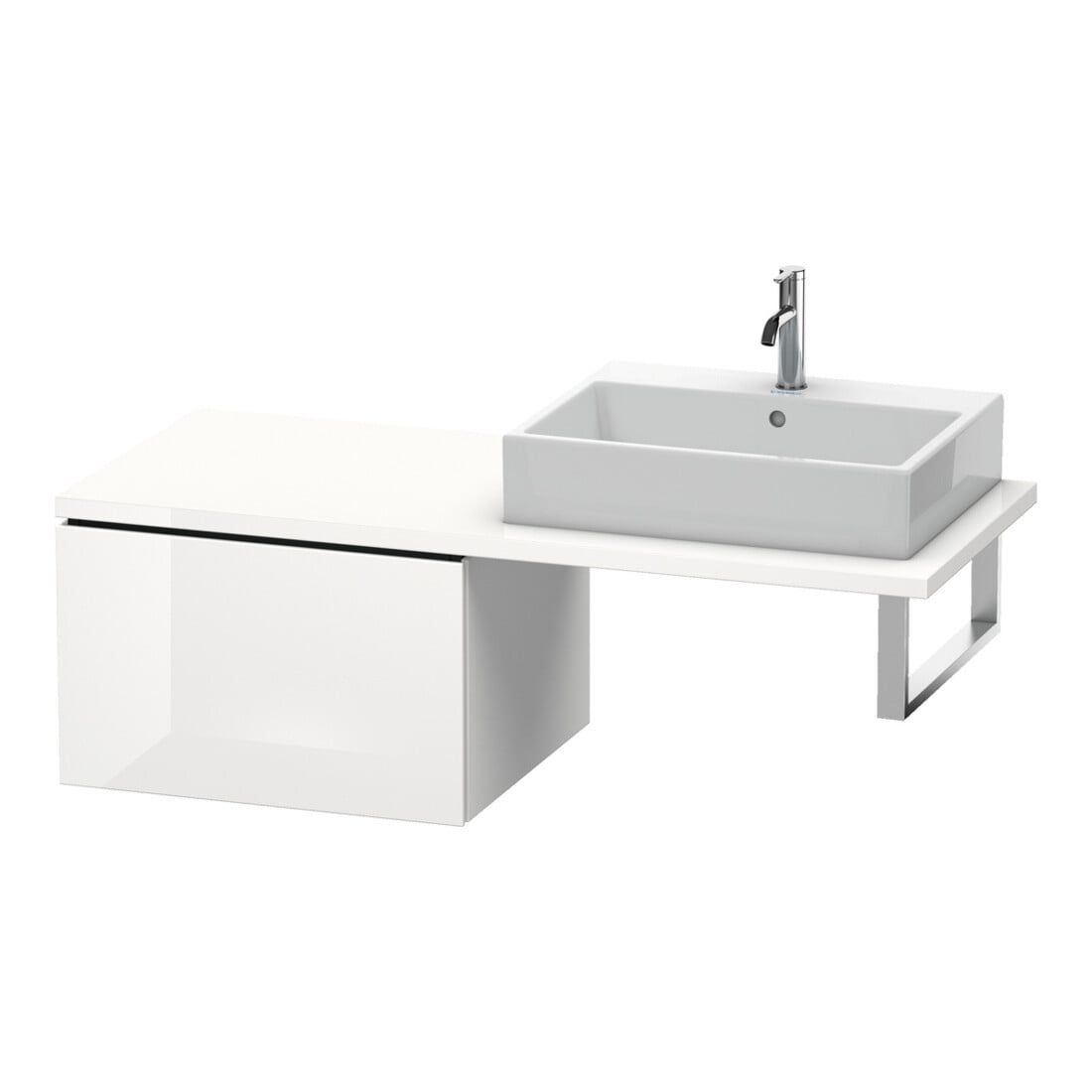 Duravit Meuble bas L-Cube 62x54,7 cm, blanc mat, pour console, 1 tiroir