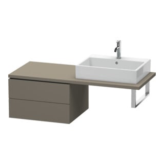 Duravit Meuble bas L-Cube 62x54,7 cm, gris mat, pour console, 2 tiroirs