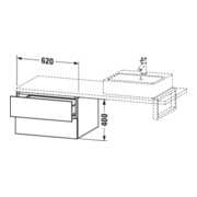 Duravit Meuble bas L-Cube 62x54,7 cm, méd. chêne, 2 tiroirs-4