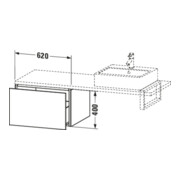 Duravit Meuble bas L-Cube 62x54,7 cm, méd. chêne, avec console, 1 tiroir-3