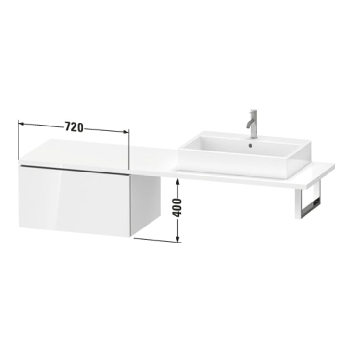 Duravit Meuble bas L-Cube 72x54,7 cm, avec console, 1 tiroir