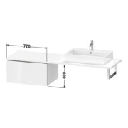 Duravit Meuble bas L-Cube 72x54,7 cm, blanc mat, avec console, 1 tiroir-4