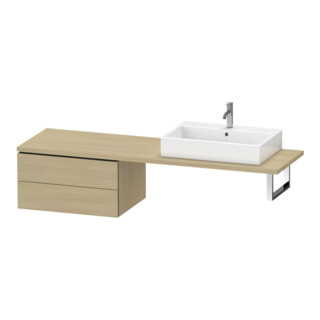 Duravit Meuble bas L-Cube 72x54,7 cm, méd. chêne, pour console, 2 tiroirs