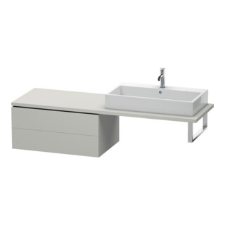 Duravit Meuble bas L-Cube 82x54,7 cm, béton gris, 2 tiroirs, pour console