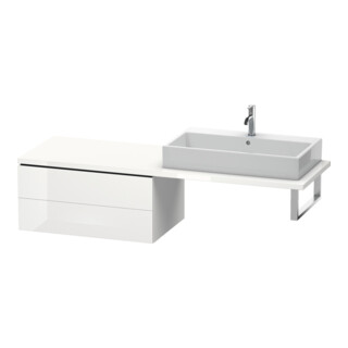 Duravit Meuble bas L-Cube 82x54,7 cm, blanc brillant, 2 tiroirs